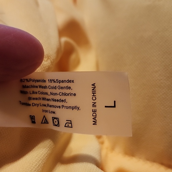 NWOT Gorgeous Yellow top or Bathing Suit Flower Chest Embellished - Picture 7 of 10